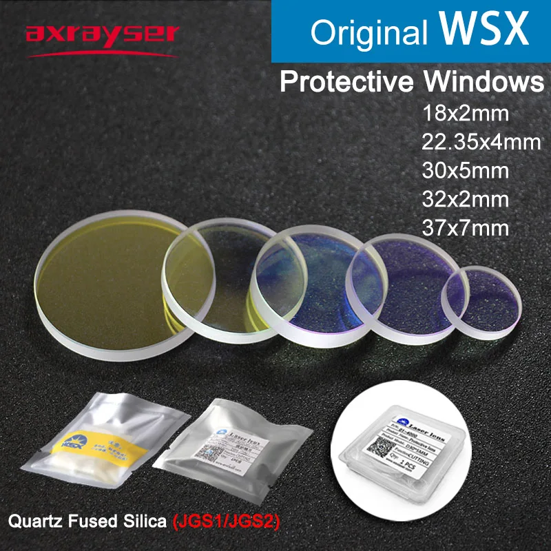 Lentille Laser originale WSX 30x5, fenêtres de protection 4kw 1064nm JGS1, silice optique fondue 18x2 20x2 pour tête de coupe de fibres KC13/15