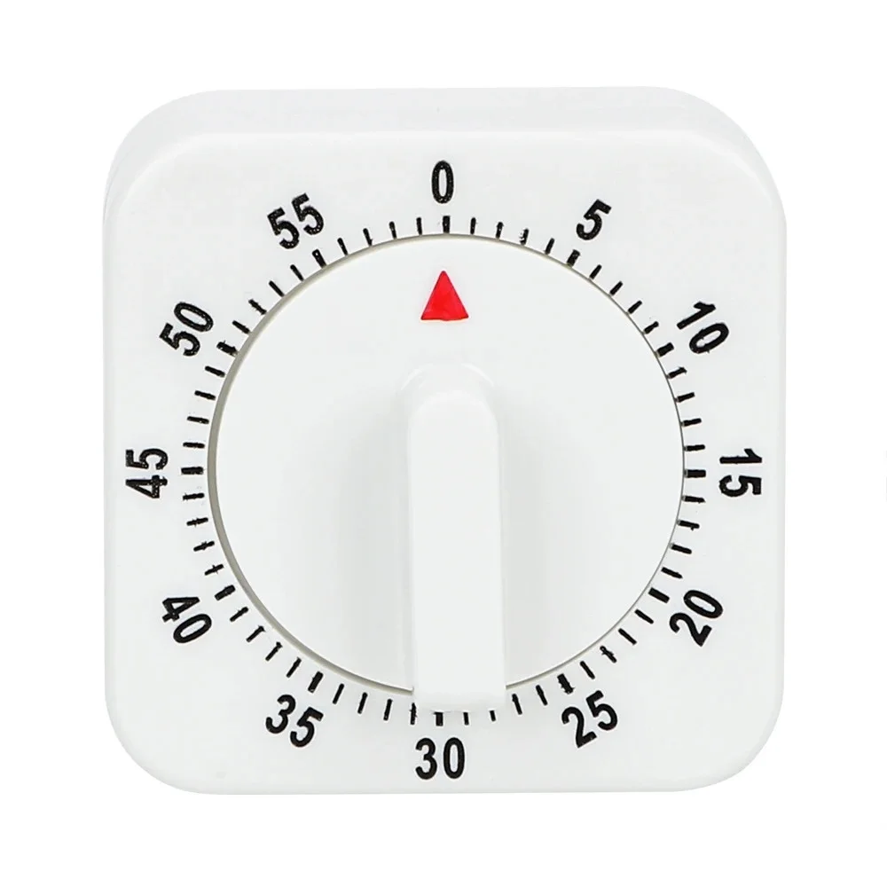 Mechanical Timer Kitchen Tools White Square Cooking Tools 60 Minutes Kitchen Timer Countdown Alarm Reminder