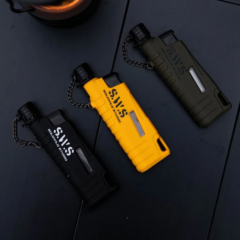 

The Latest Metal Outdoor Lighter Windproof Inflatable and Extended Tactical Outdoor Wind Camping Barbecue Telescopic Igniter