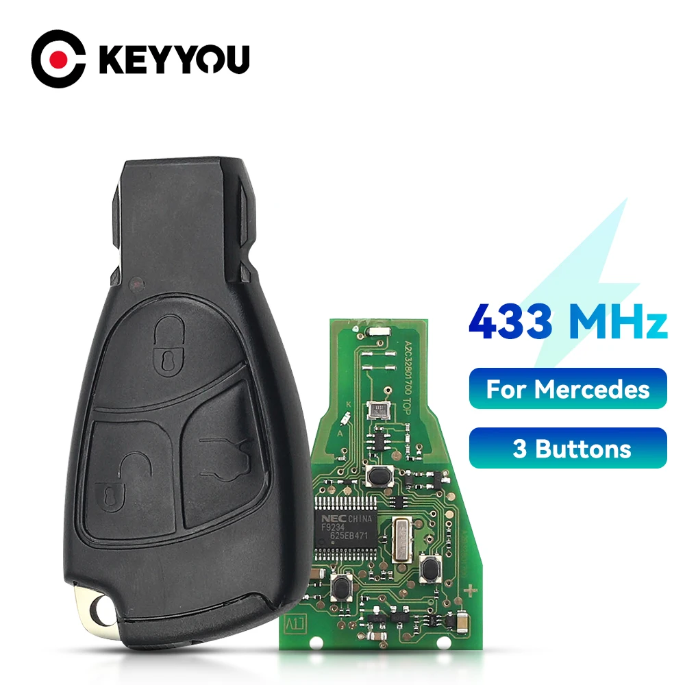 

KEYYOU With Battery Chip 3BNT 433MHz NEC Smart Car Remote Key For Mercedes Benz B C E S ML CLK CL Class W203 W204 W210 W211 W212