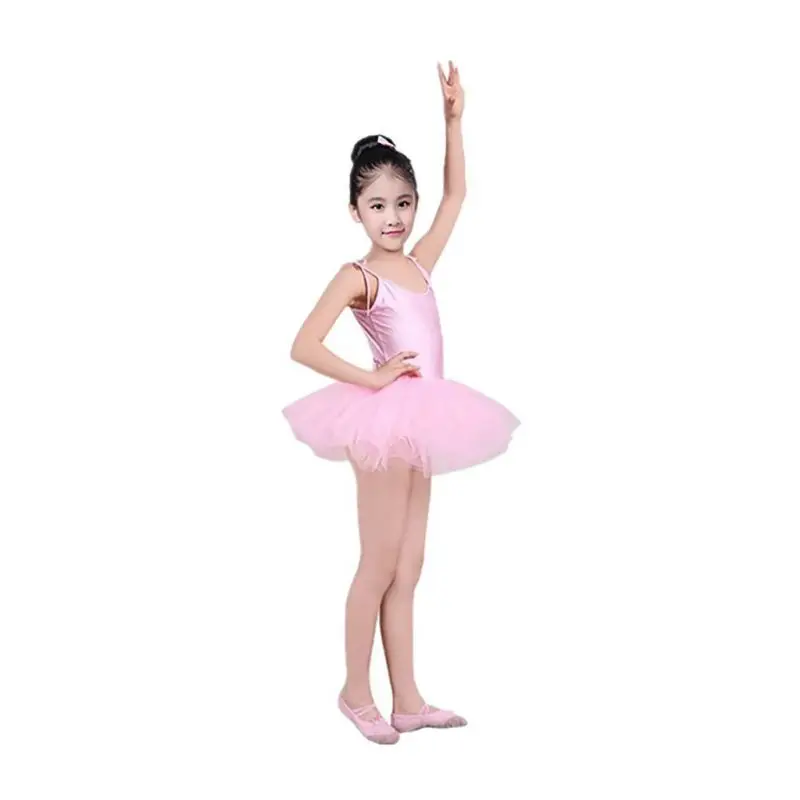 Kinder Mouwloze Kanten Dance Wear Sling Ballet Rokken Meisjes Dans Kostuums Oefening Kleding Kleine Prinses Fluffy Jurken