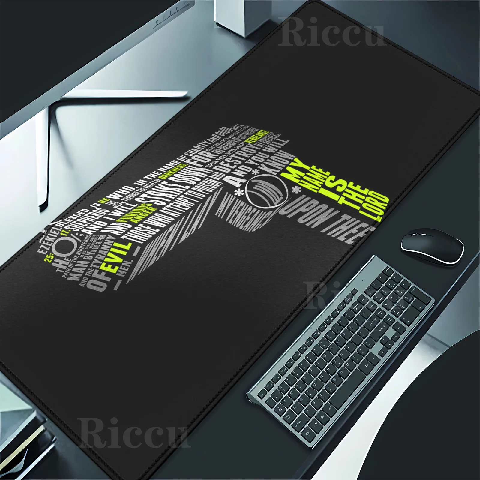 PC accessories Letter pistol Mouse Pad XXL Desk Mat Non-Slip Rubber Base Gaming Keyboard Mouse Stitched Edges for Home and game