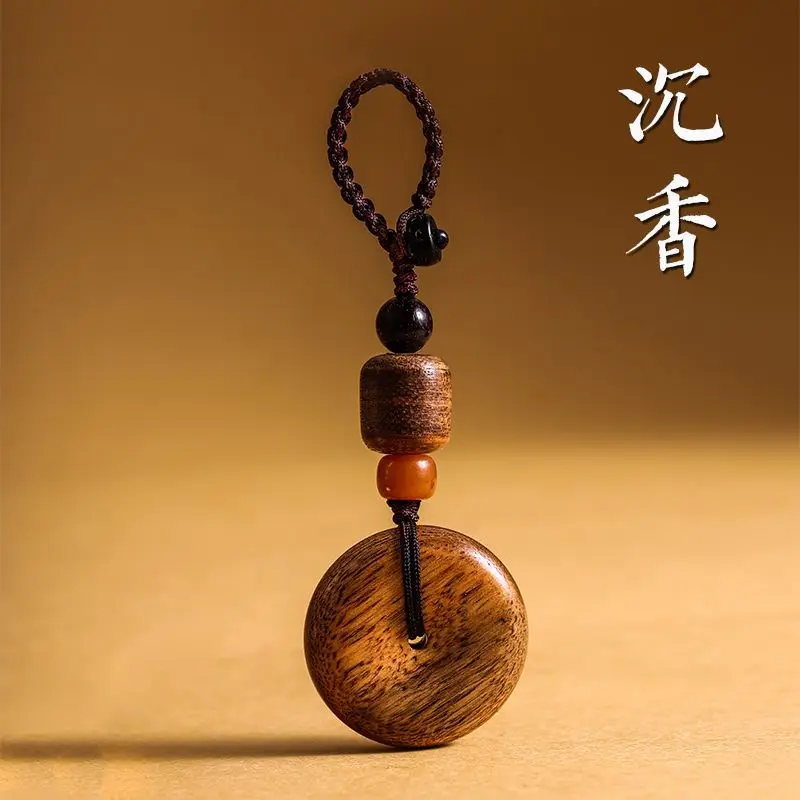 Natural agarwood handmade keychain