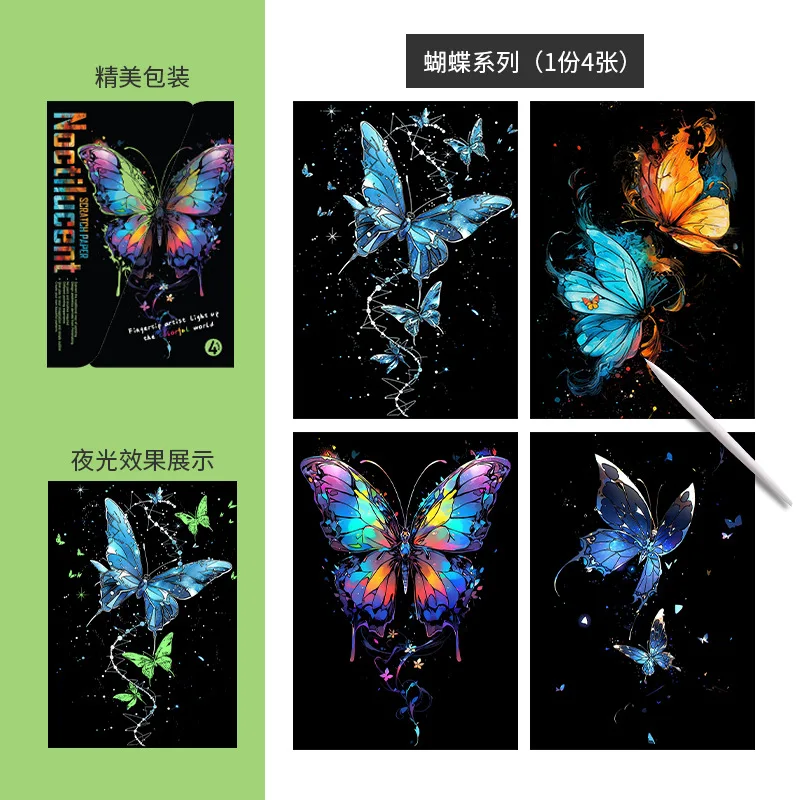 Luminous Scratch Painting Adult Colorful Scratch Painting Paper Adult Stress Relief Scratch Painting Festival Gift