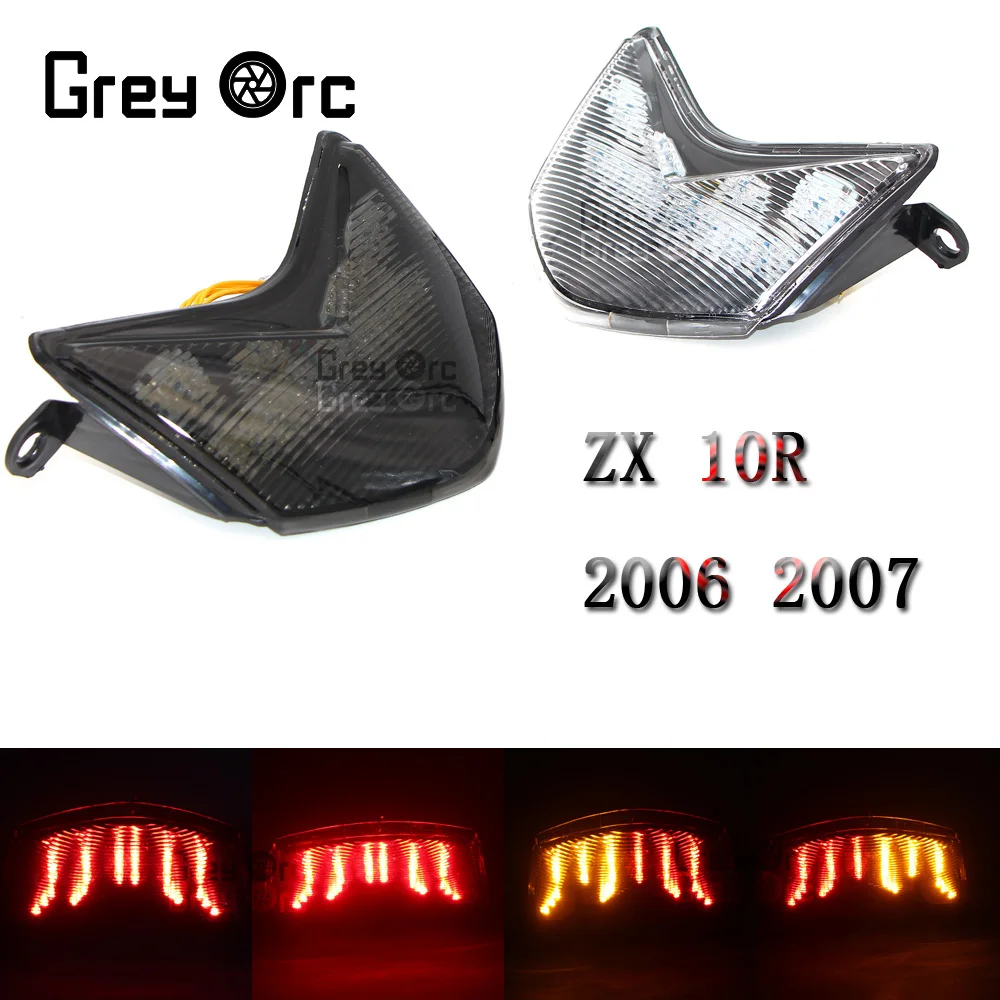 For Kawasaki Ninja ZX10R ZX-10R 2006 2007 Tail Light Brake Turn Signals Integrated LED Light