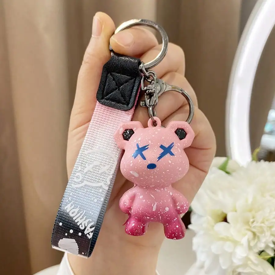 

Color Changing Cartoon Animal Keychain Kawaii Backpack Charm For Girls Cool Pink Bag Accessories