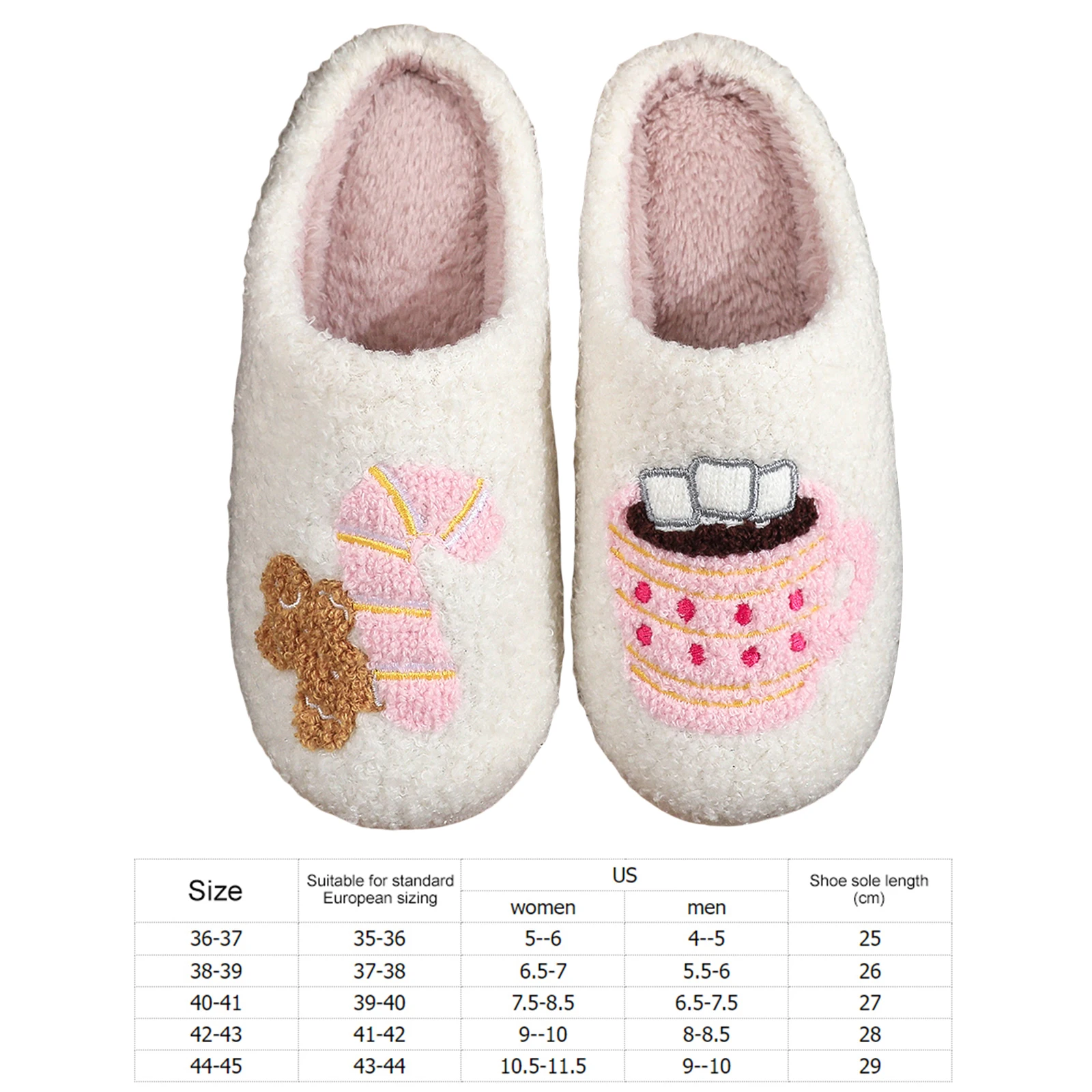 Unisex Christmas Slippers Cotton Home Slippers for Bath and Home (White 42-43) - Image 6