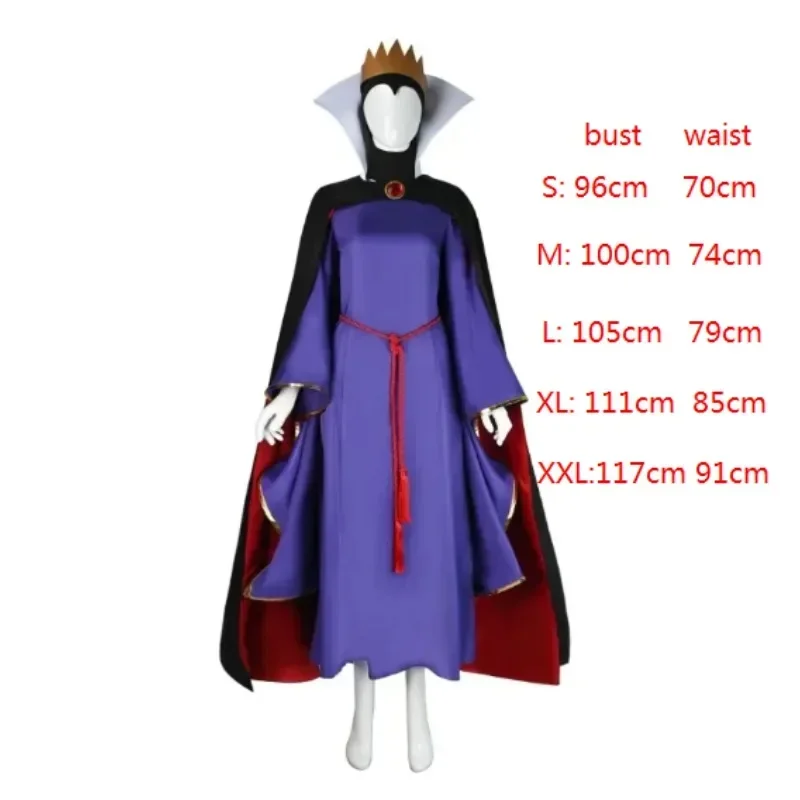 Adult Role Cosplay Queen Fairytale Classic Princess Dress Evil Queen Cos Outfits Stepmother Cloak Halloween Carnival Costumes