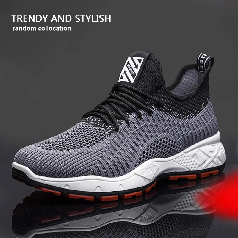 Men\'s Casual Shoes Summer Fashion Vulcanized Trend Sport Shoes Thick-soled Breathable Lightweight Non-slip Running Male Sneakers