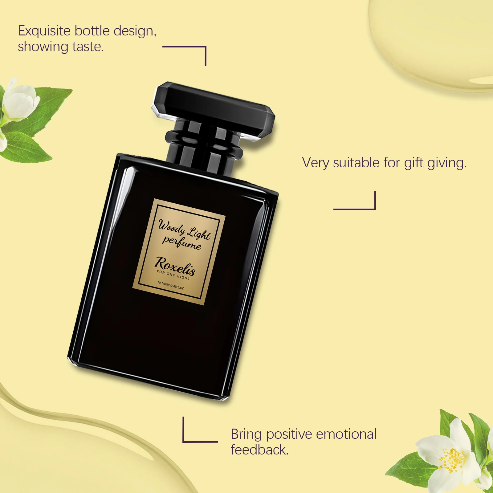 Roxelis Woodsy Eau de Cologne pour hommes Parfum frais et élégant longue durée Gentleman Premium Business Parfum portable