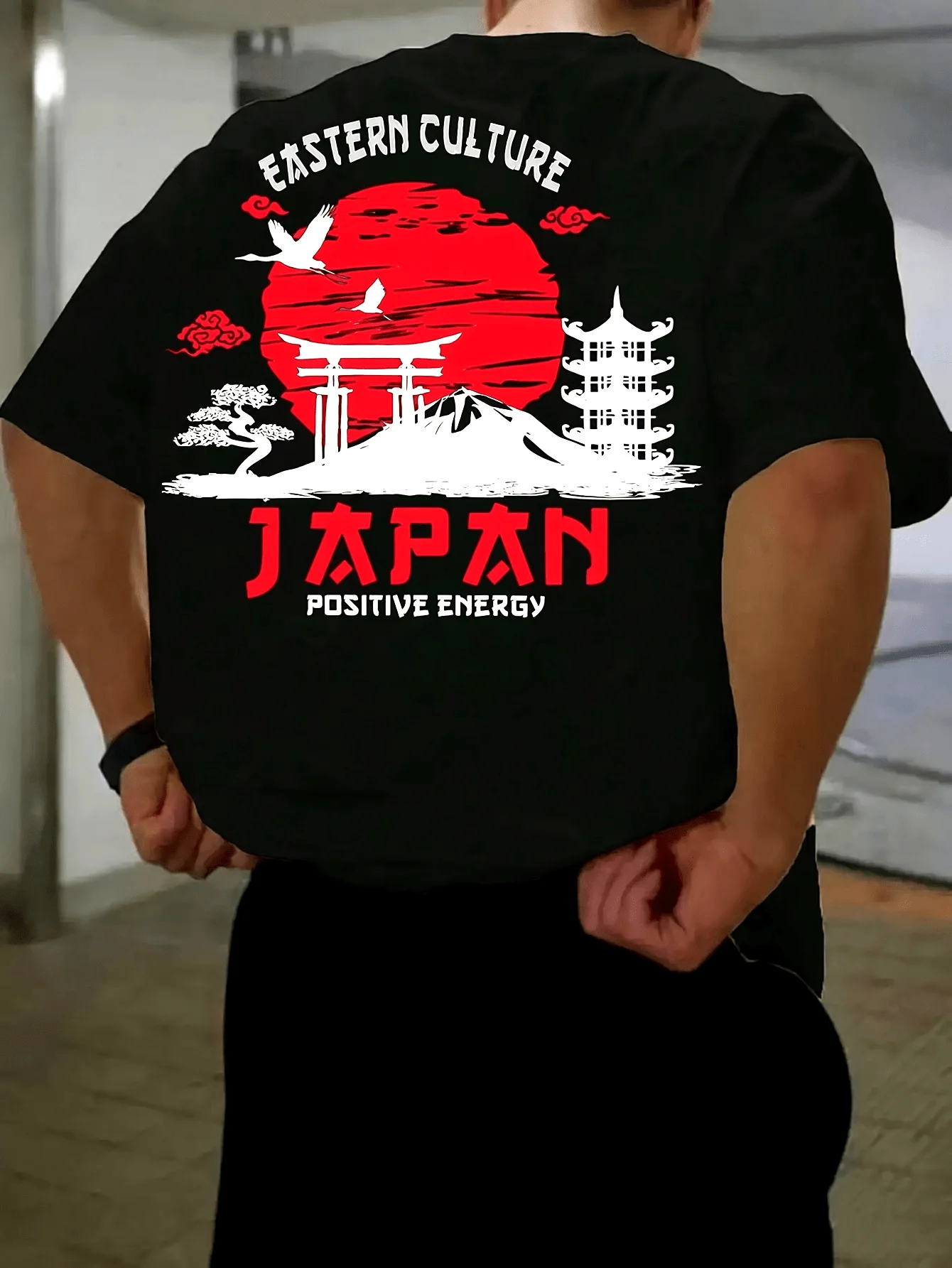 Japanese Eastern Culture Mount Fuji Graphic Tee for Men Breathable 100% Cotton Perfect for Summer Streetwear Trendy Asian Style