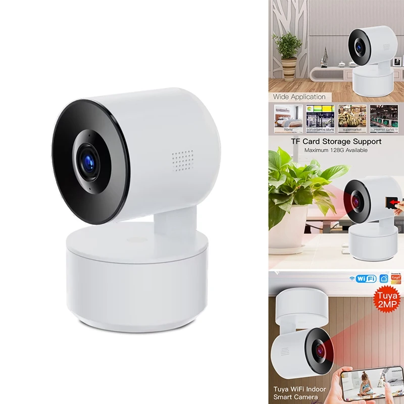 

Wifi Tuya Smart Home Shaking Head Machine Motion Detection Night Vision Function 1080P Wireless Security Camera