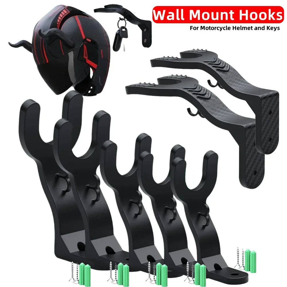 

5PCS Motorcycle Helmet Hook Racks Wall Mount Hooks Helmet Display Hanger Stand Home Luggage Jacket Holder Kitchen Cabinet Shelf