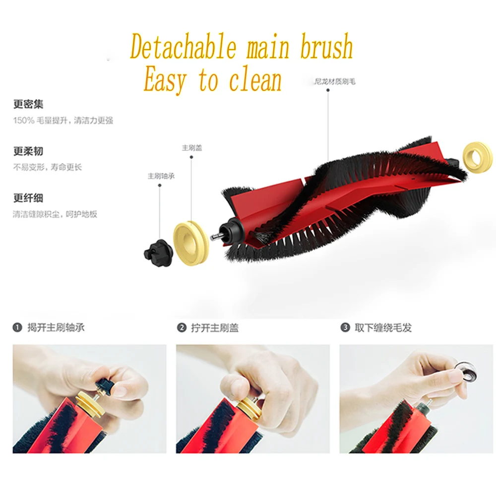 For Robolock S5 S6 T6 E2 E35 T7 Pro Vacuum Cleaner Roller Household Accessories Side Brush Kit