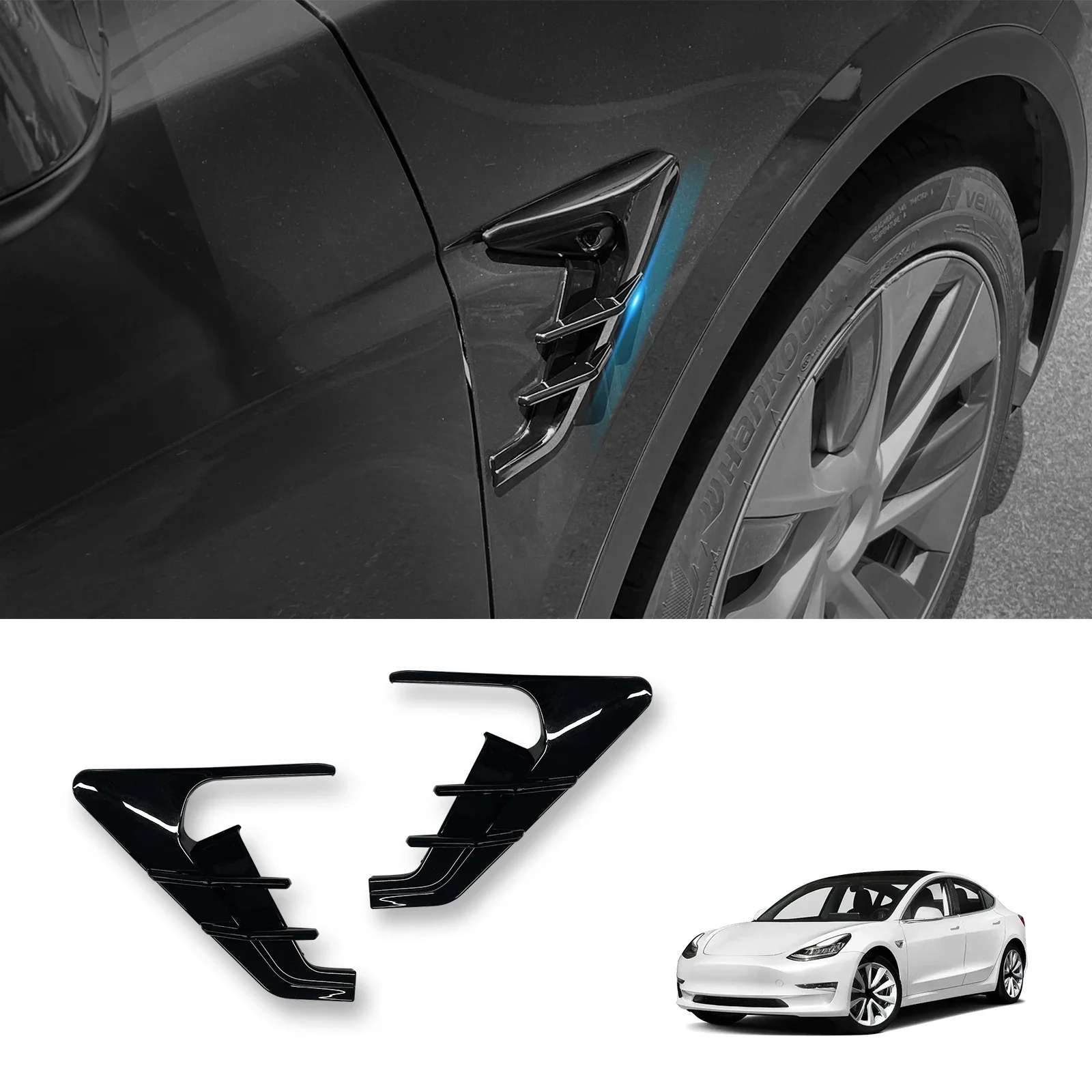 

Car Side Wing Panel Cover Spoiler Dust Cover Camera Flanks For Tesla Model 3/Y 2019-2023 Decoration Modification Accessories