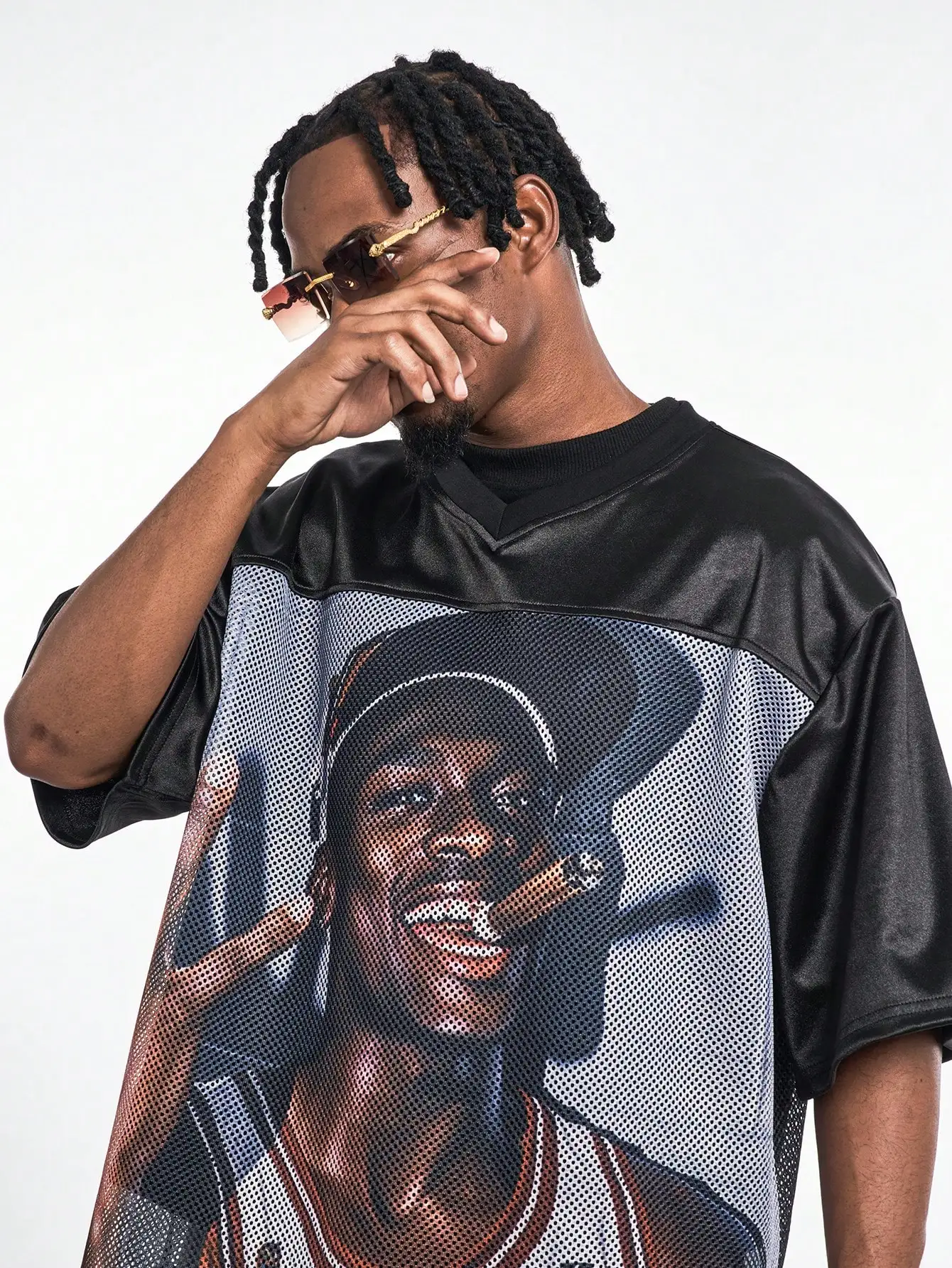 Maglia stampata, maglia da basket a maniche corte in rete traspirante