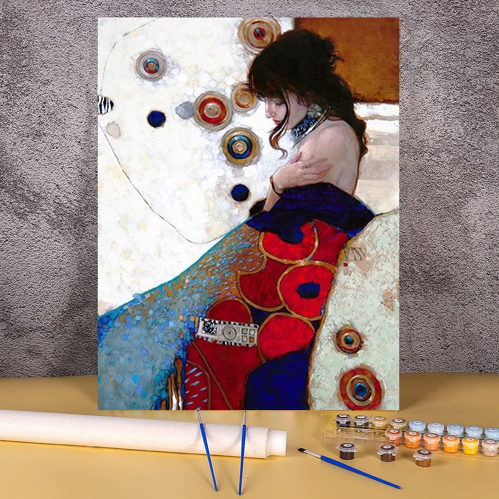 

Painting By Numbers Abstract Girl Adult Kit DIY Acrylic Paint Canvas Artwork Women Coloring Picture Home Decorate On The Wall