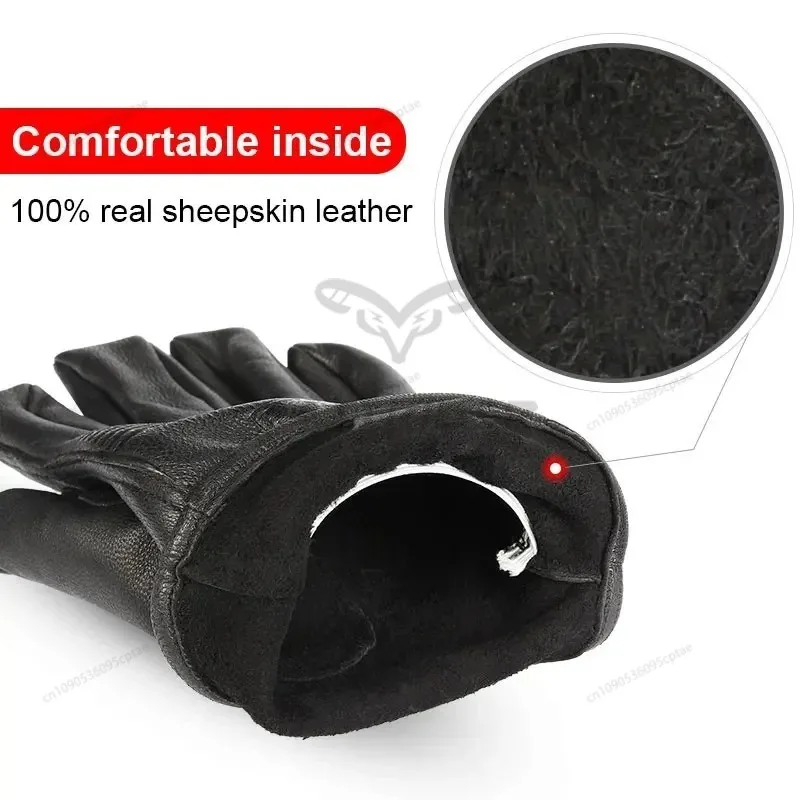 

Новые мотоциклетные перчатки из овчины, спортивные ветрозащитные перчатки для защиты от холода и сноуборда, лыжные походные охотничьи перчатки для мужчин35