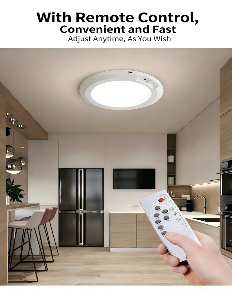 Magnetic Wireless Motion Sensor Ceiling Light | Rechargeable w/ Remote, Battery-Powered – Closet/Shower/Stairs/Patio & More