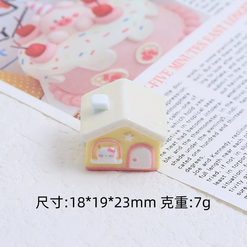 Christmas House 3D Resin Cabochon 10pcs Resin Crafts for DIY Jewelry Making Wholesale Scrapbook Decoration Accessory
