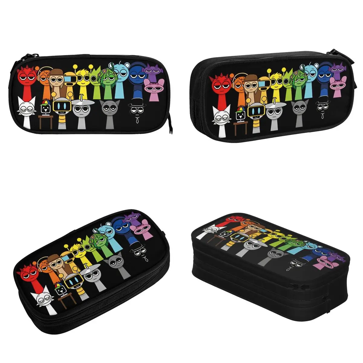 Lovely Sprunki Incredibox Pencil Cases Beats Game Pencilcases Pen for Student Large Storage Bags Students School Gift Stationery