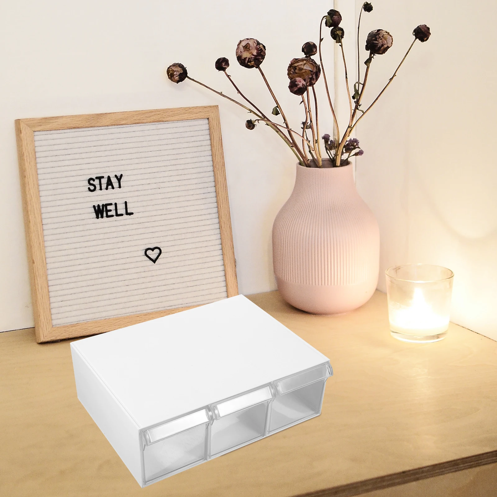 

Drawer Storage Space Desk Organization Practical Desktop Organizer Drawers Plastic