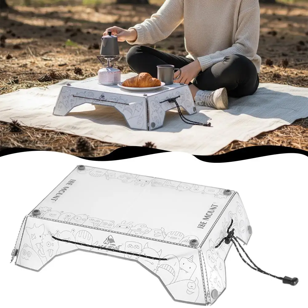Tragbarer Klappbarer Campingtisch, Ultraleichter PP Mini Outdoor-Tisch Wasserfester Kleiner Faltbarer Tisch für Picknick Wandern Rucksackreisen
