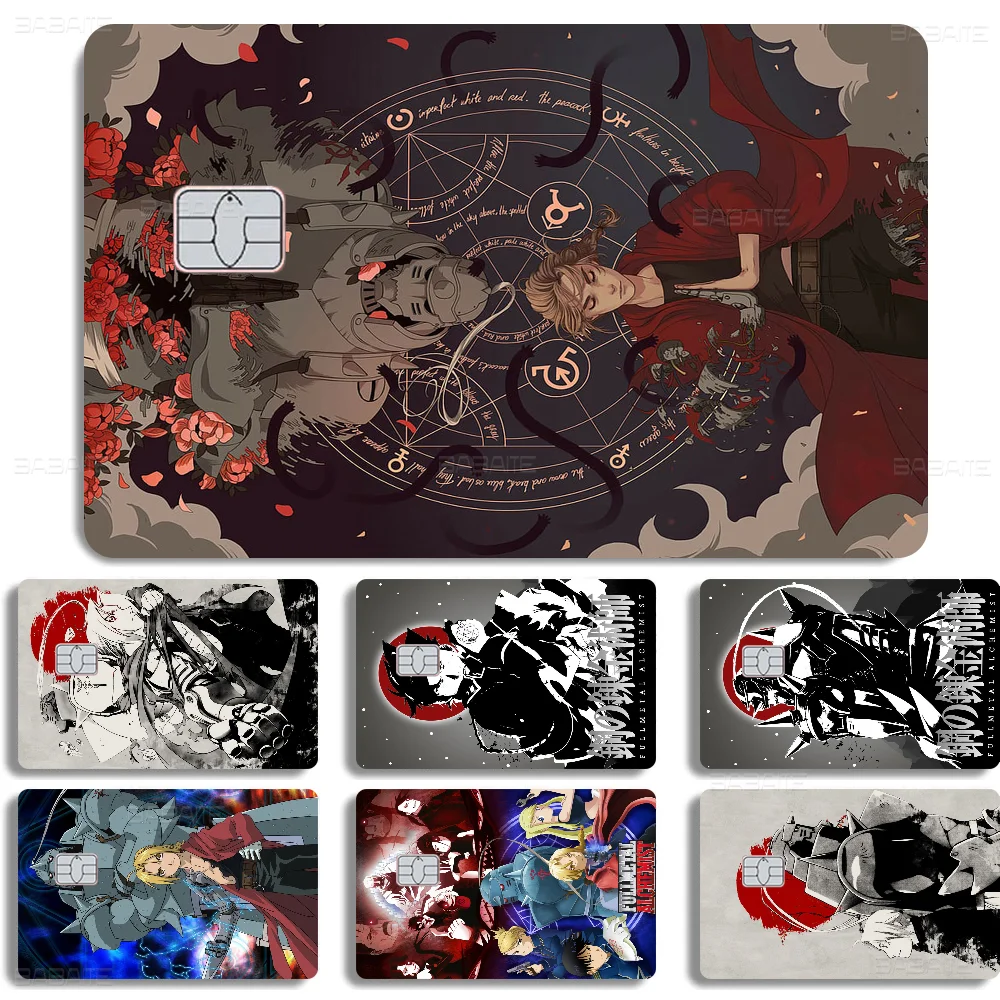 Anime Fullmetal Alchemist Various Anime Bank Credit Cards Bus Pass Stickers Cool Decoration Waterproof Stickers Collection