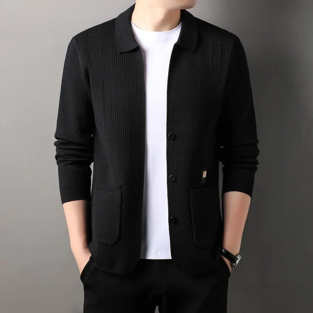 High Quality Men\'s Knitted Cardigan Business Casual Comfortable and Versatile  Suits