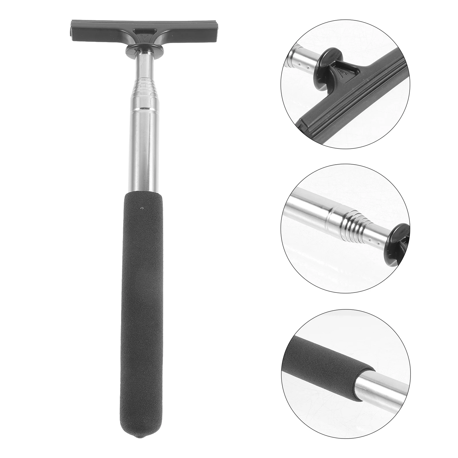 

Telescopic Car Mirror Wiper Black Universal Rearview Squeegee Cleaner Scraper Plastic Compact Lightweight Storage Trunk