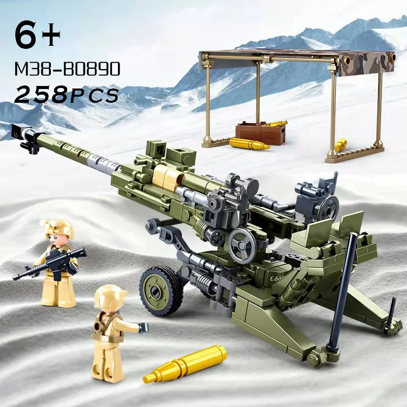 Sluban WW 2 Military The M777 Light Howitzer Army War Weapon Building Blocks Kits Bricks Classic Model Kids Toys Boys Gifts