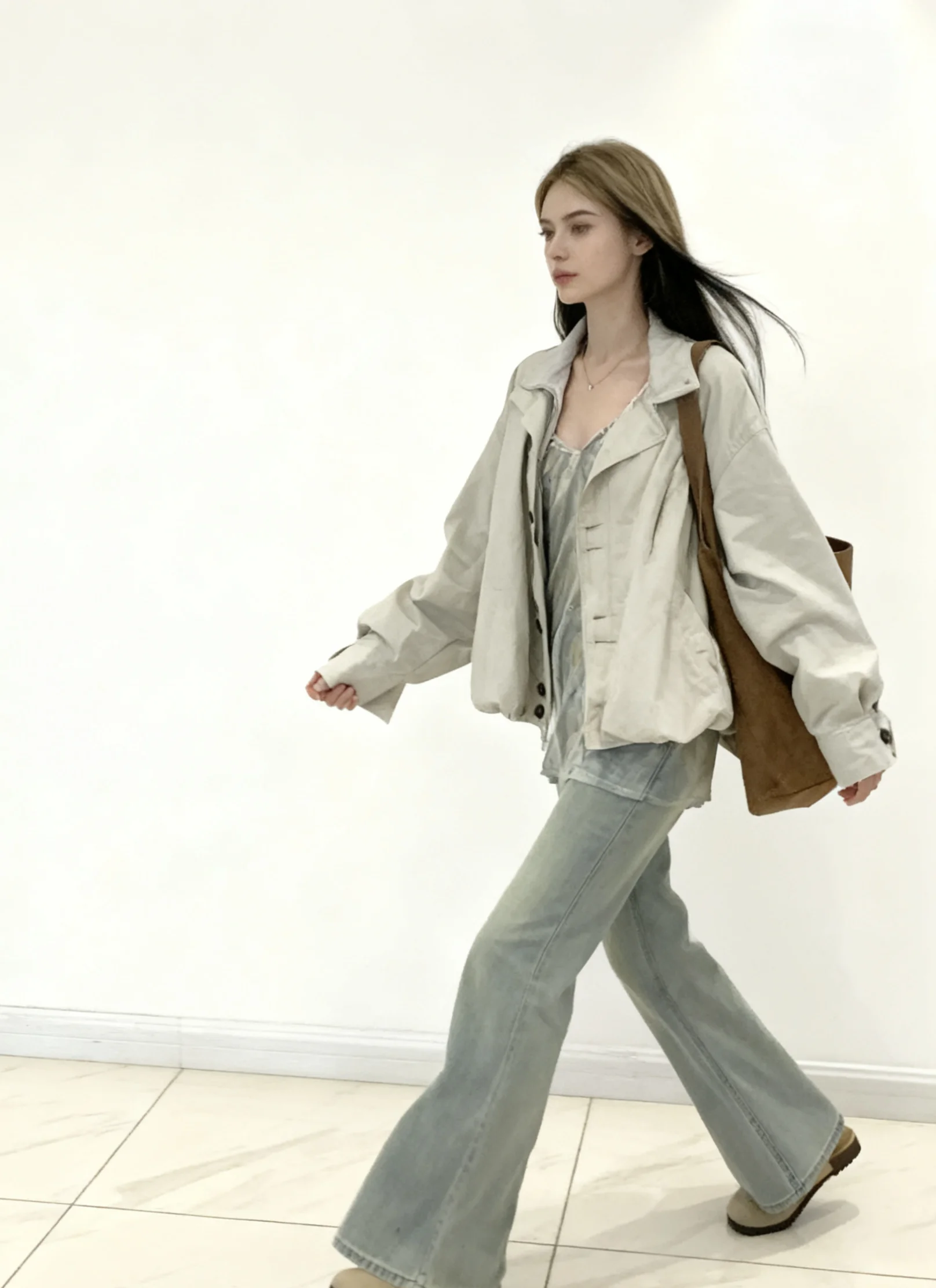 

Biker Jackets Womens Jacket For Woman Summer Breathable Mesh Ventilate Split Hollow Flared Sun-Protective Beach Vacation Fashion