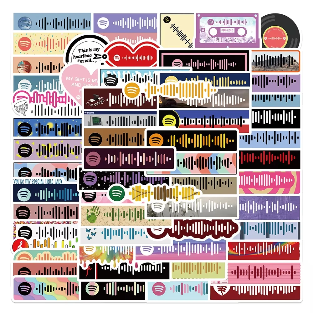 68PCS Funny Musical Note Stickers Colorful Exquisite Decoration DIY Guitar Phone Laptop Suitcase Water Cup Skateboard Decals