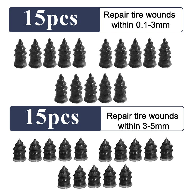 Juego de clavos de goma para reparación de neumáticos de coche, herramienta Universal de reparación de neumáticos para motocicleta y camión,