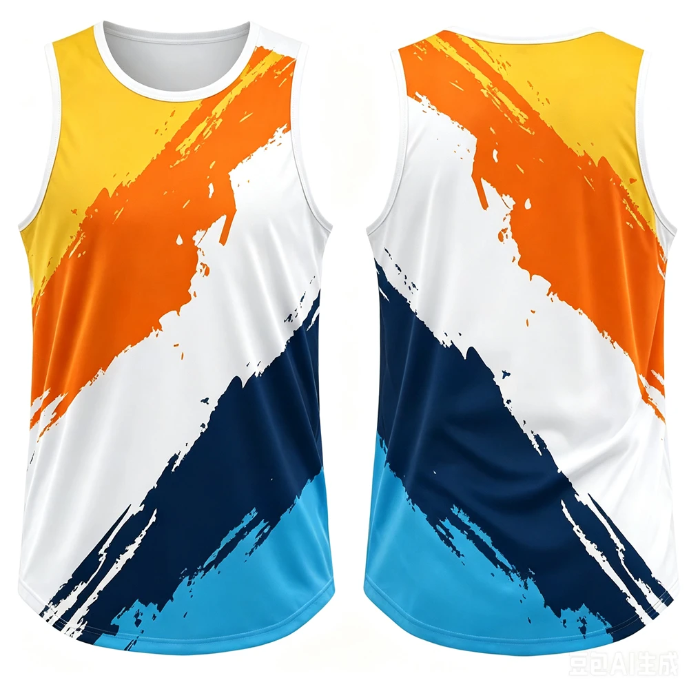 Débardeur Homme Imprimé Rayures Colorées – T-shirt Sans Manches Décontracté pour l'Été, Idéal Course à Pied, Fitness, Sport et Gym