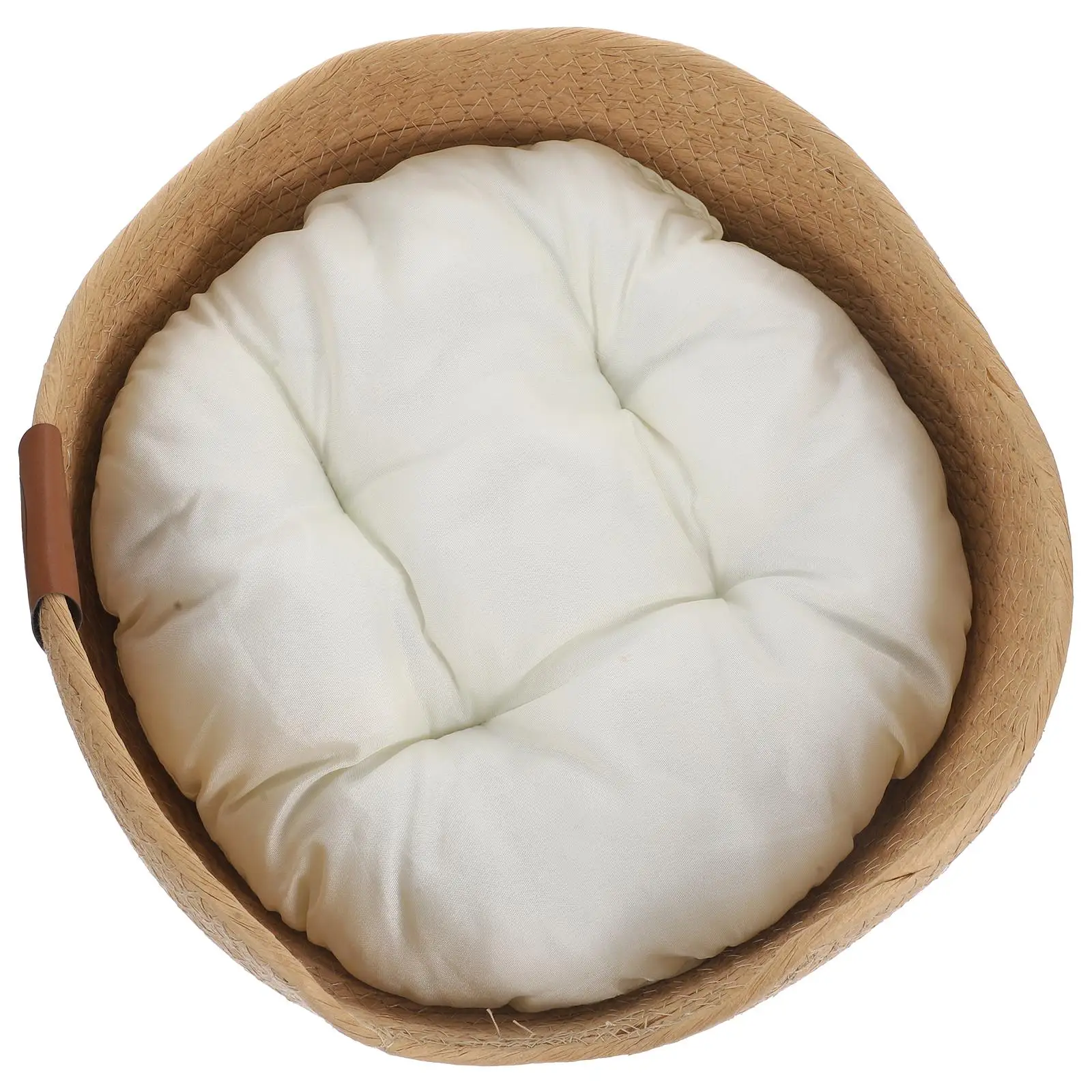   Casa de verano para mascotas, nido para dormir para cama de gatos, cesta para tejano, agujero de tejido de hierba de cola de gato
