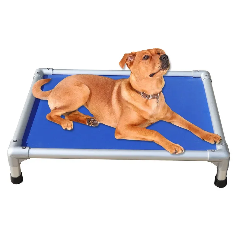 Chewproof dog stretch bed blue black dog house Cool Sleeping Mat Wholesale Pet Bed  Rectangle Shape Washable elevated dog bed