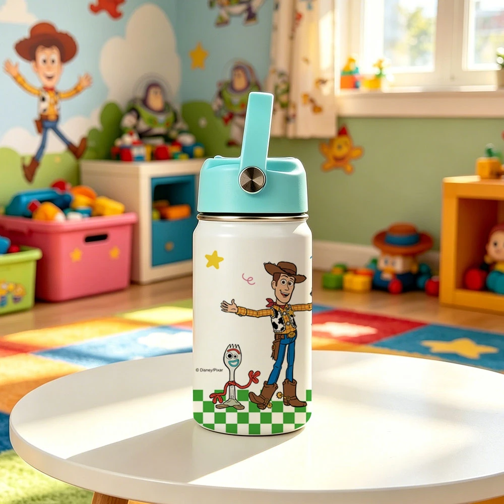 1pc 12oz Disney Toy Story Characters Stainless Steel Tumbler with Carry Handle Portable Cup for Outdoor Sports Travel Home - view 4
