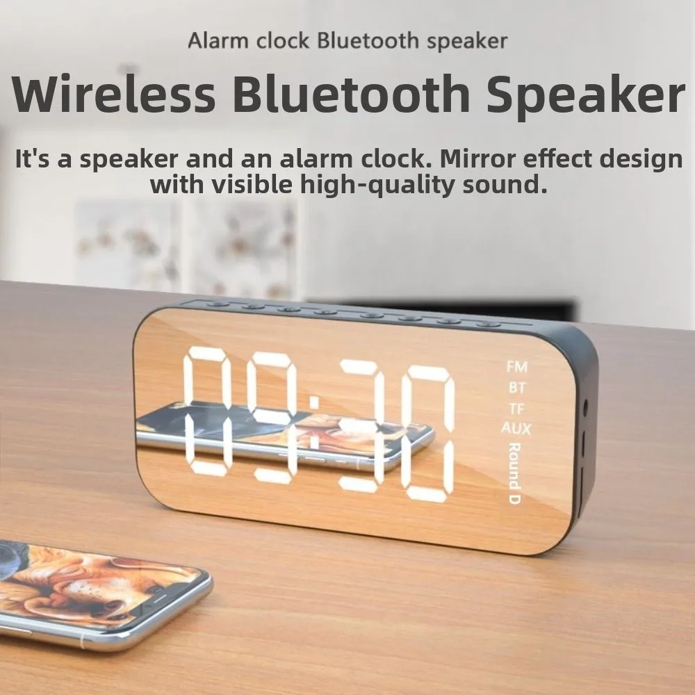 

Large LED Screen LED Mirror Screen Alarm Clock Digital Display Dual Alarm Digital Clock Portable Smart Wireless Charging Clock