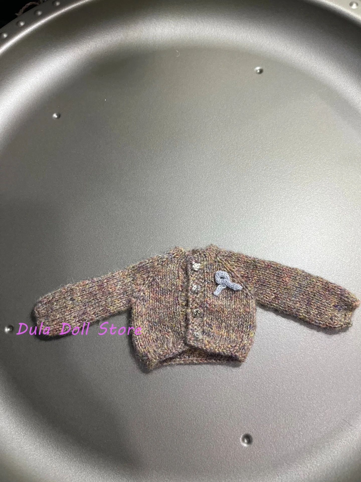 Dula Doll Clothes Dress Hand-mixed color wool yarn knitted sweater for Blythe Qbaby ob24 ob22 1/6 6 points body doll