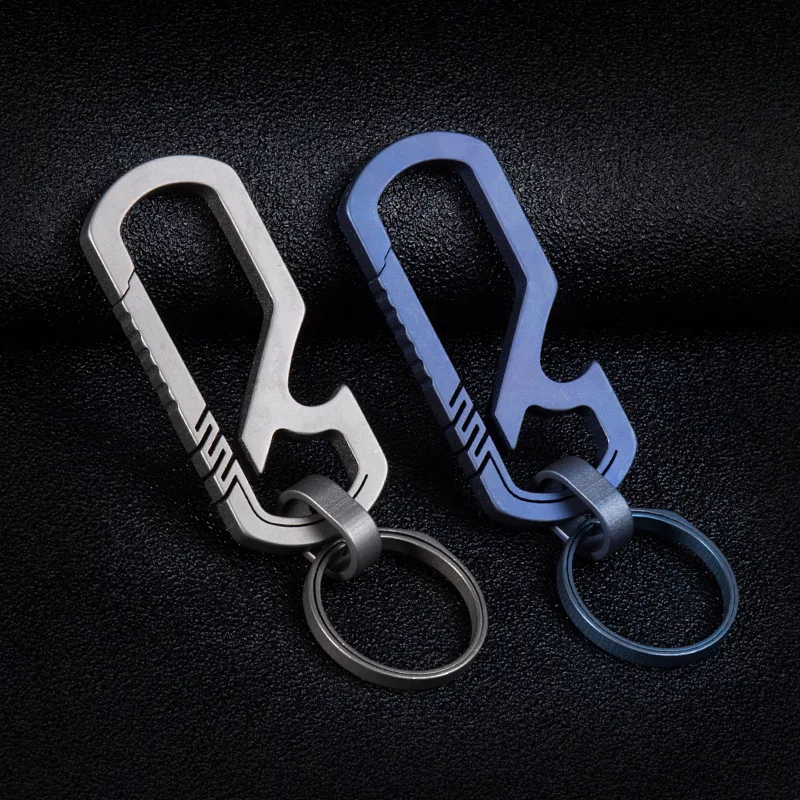 

Outdoor TC4 Titanium Alloy Bottle Opener Keychain Camping Small EDC Tool