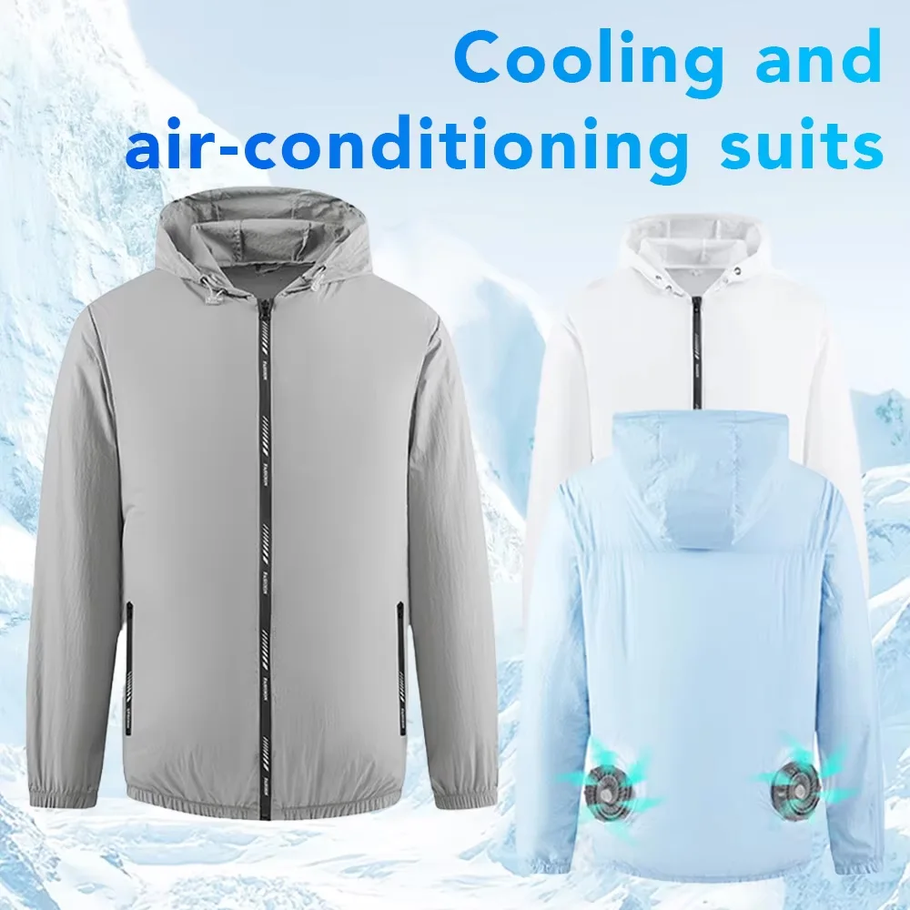 

Summer USB Electric Fan Cooling Jackets Outdoor Sun Protection Air Conditioning Clothing Couples Hooded Heatstroke Skin Coat