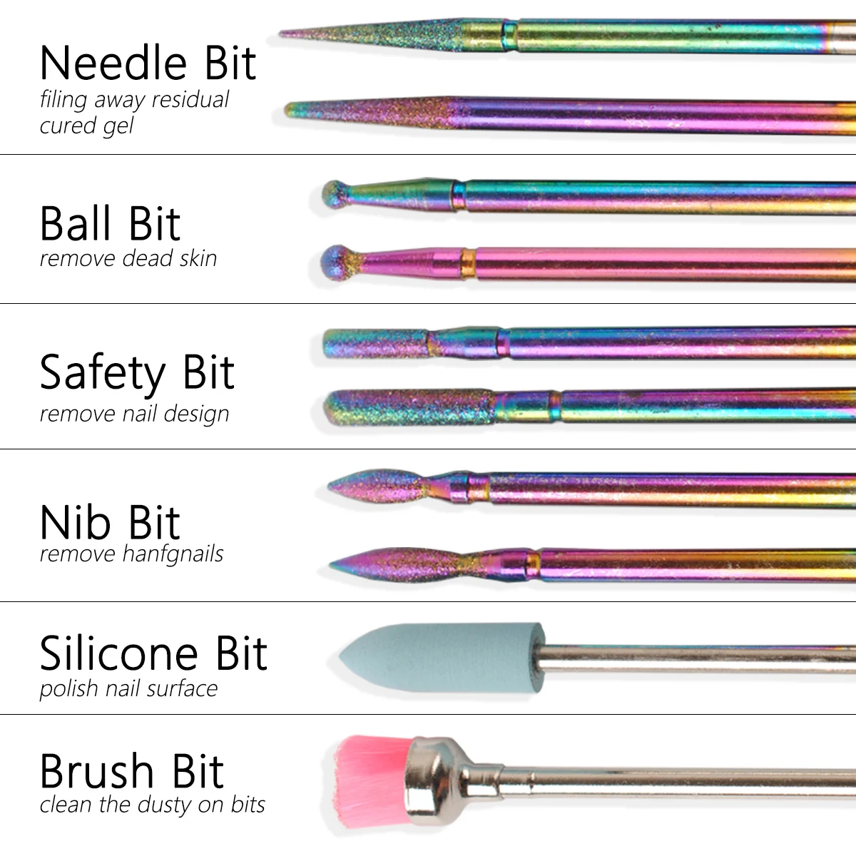 14 pièces/boîte professionnel en céramique foret à ongles ensemble électrique manucure lime à ongles peu pour acrylique Gel ongles et cuticules 2026