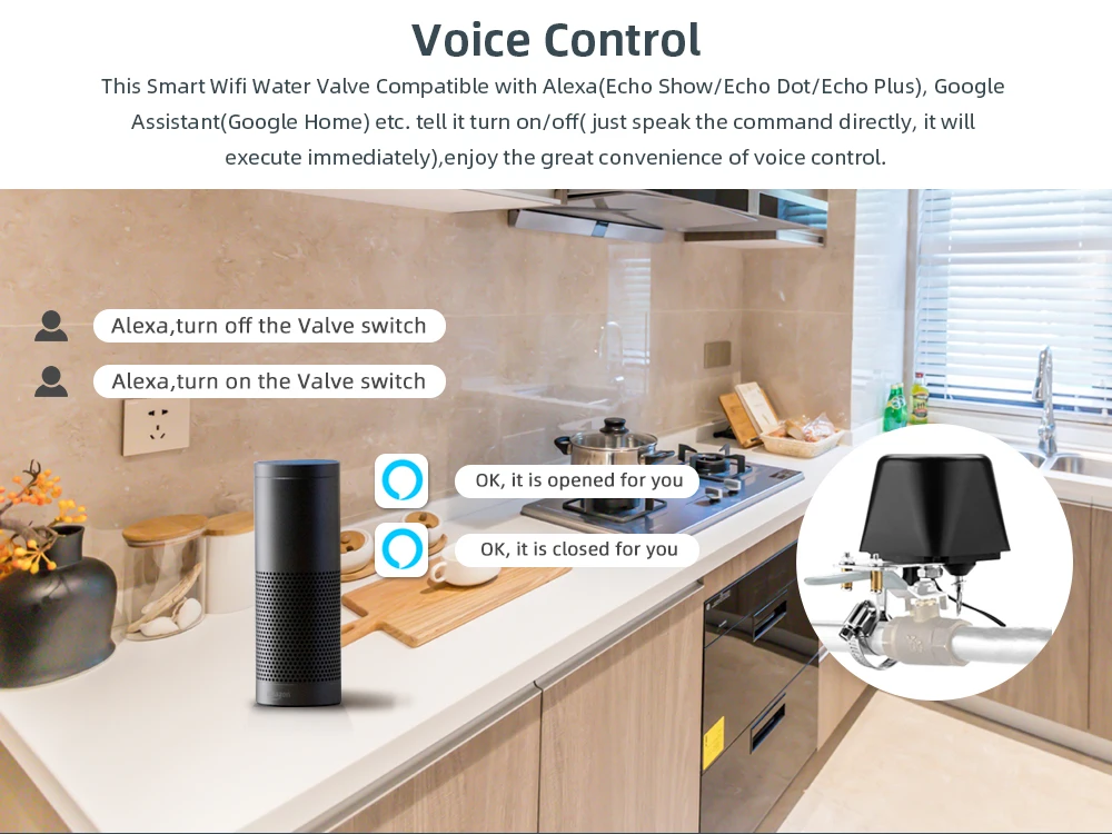 Tuya WiFi Zigbee Smart Water Valve Gas Smart Valve Switch Timer Garden Faucet Automation Residential for Alice Alexa Google