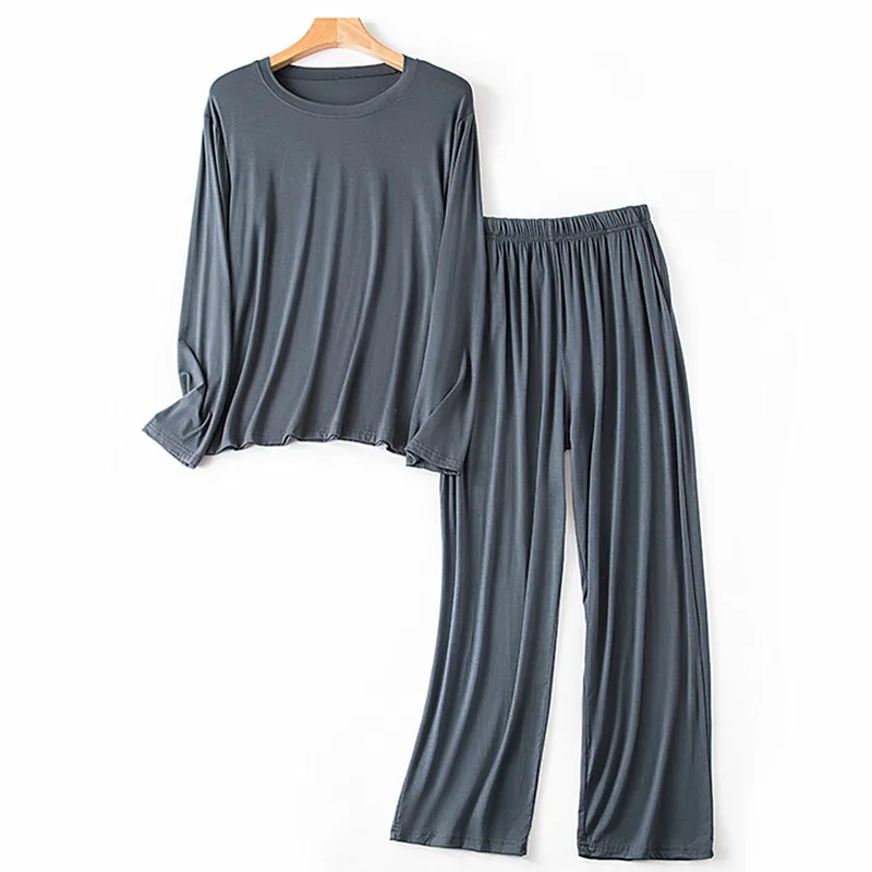 XL-6XL Men's Pajamas Set Plus Size Modal Soft Sleepwear Man Spring Autumn Loose Home Wear Clothes Pijama Hombre Lounge Suit