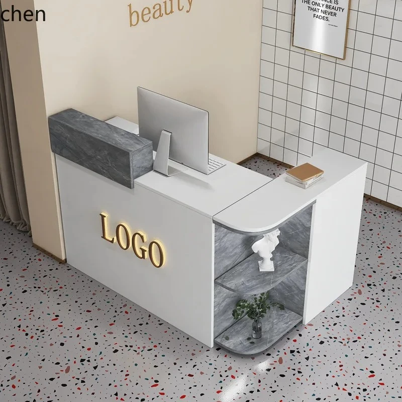 

PYH Small Clothing Store Corner Bar Simple Modern Milk Tea Hair Salon Counter Reception Desk
