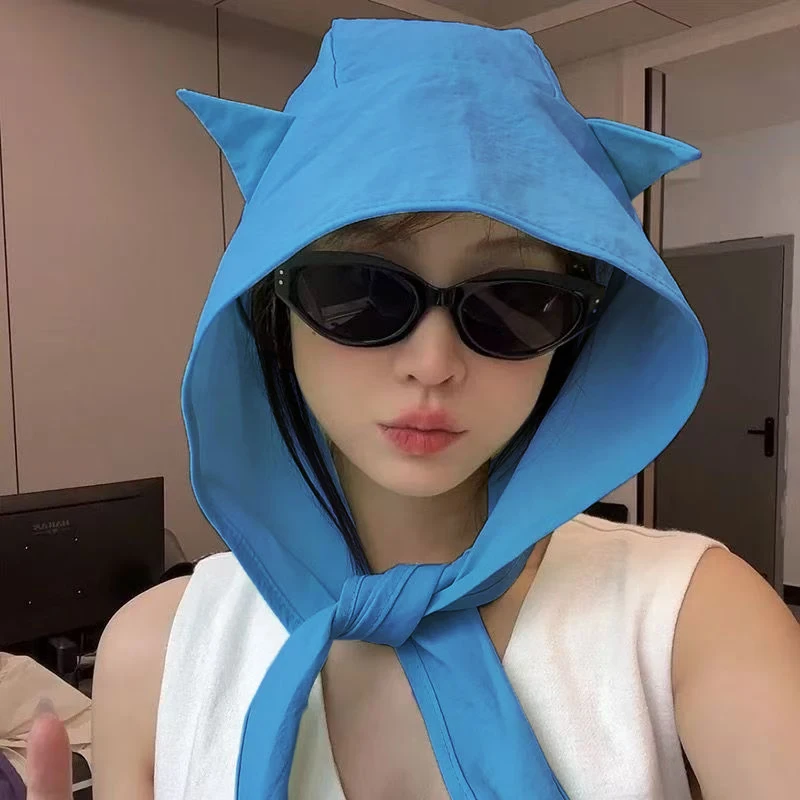 

Fashionable Cute Cat Ear Strap Sun Protection Quick-Drying Sun Hat For Women