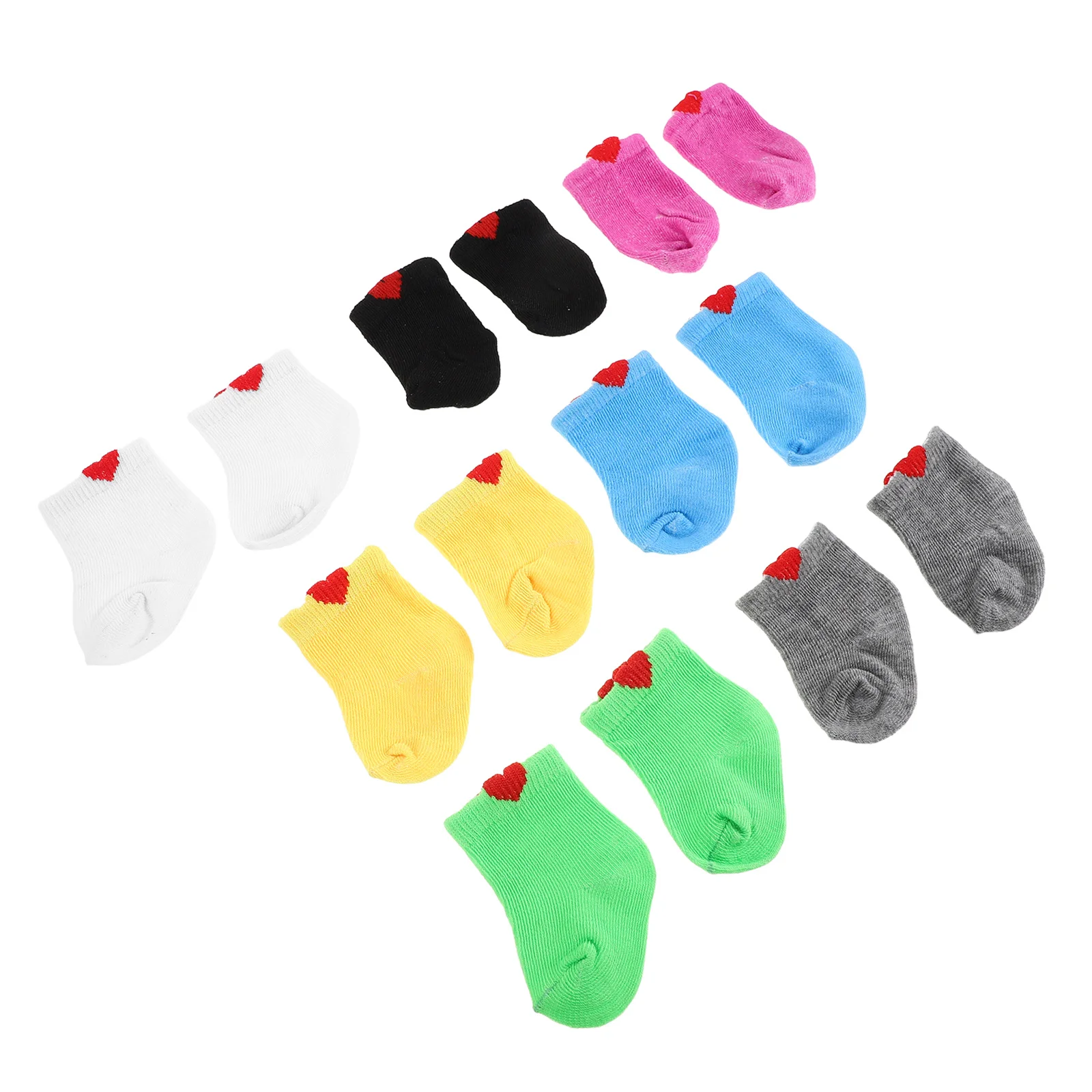 

7Pairs Playhouse Ornament Cute Socks Multicolor Sturdy Soft Fabric Fit 18 Inch American Baby Clothes Dress Up Accessory