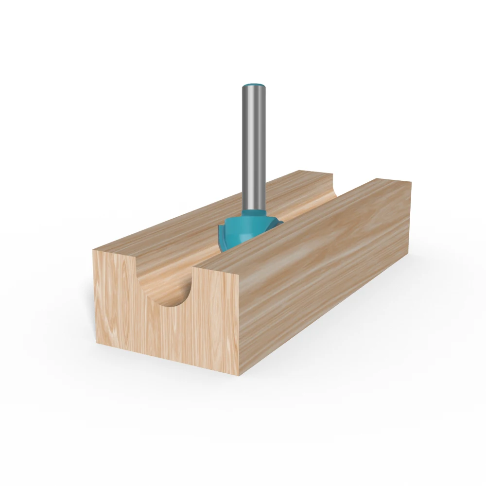 LAVIE 1pc 6mm Shank Round Nose Core Box Router Bit,Carbide Tipped Woodworking Grooving Cutter For Router Table & CNC, 6x6/8/18mm