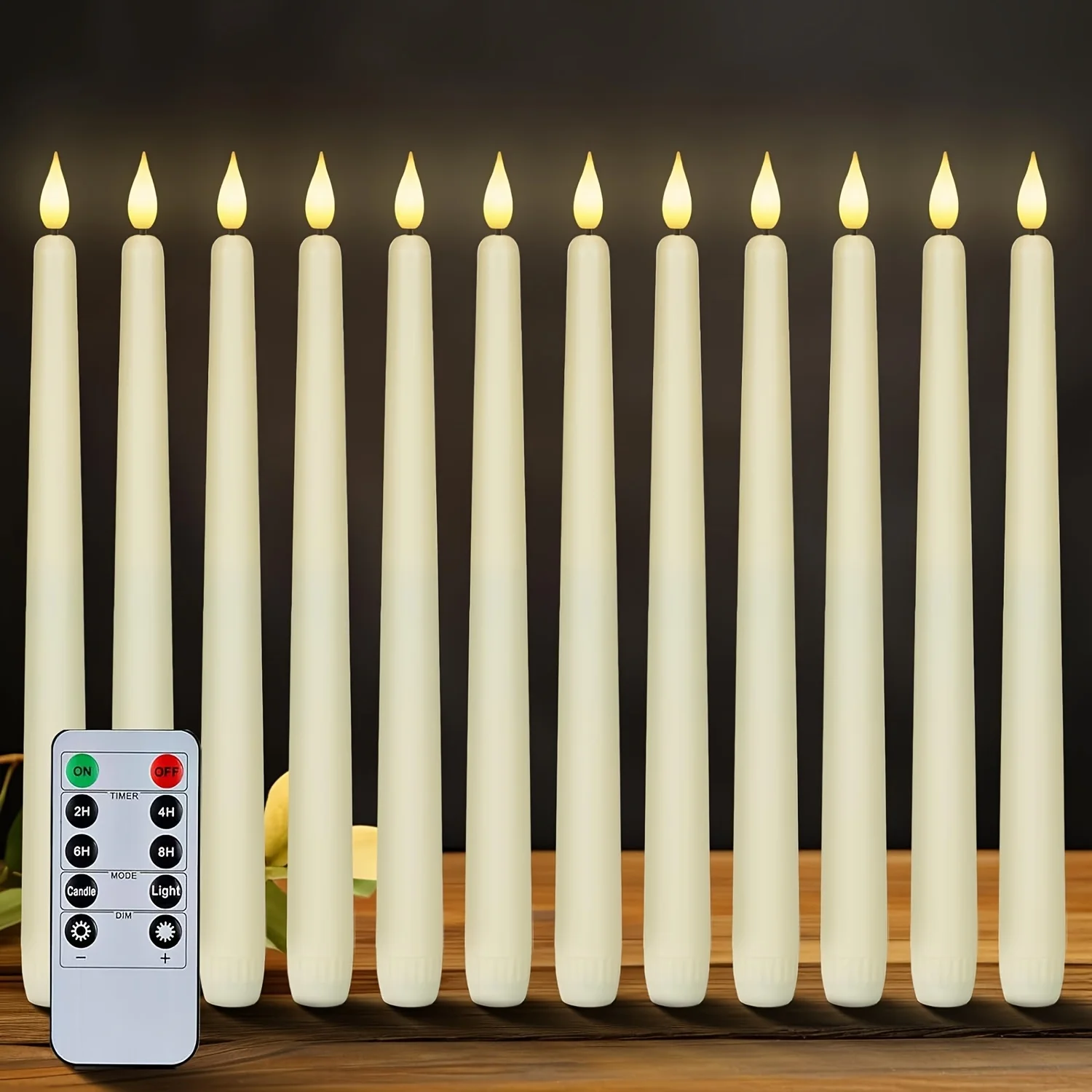 6/12Pcs LED Flameless Electronic Candles Battery Powered Taper Long Candle Light for Party Wedding Home Decoration Flashing Lamp